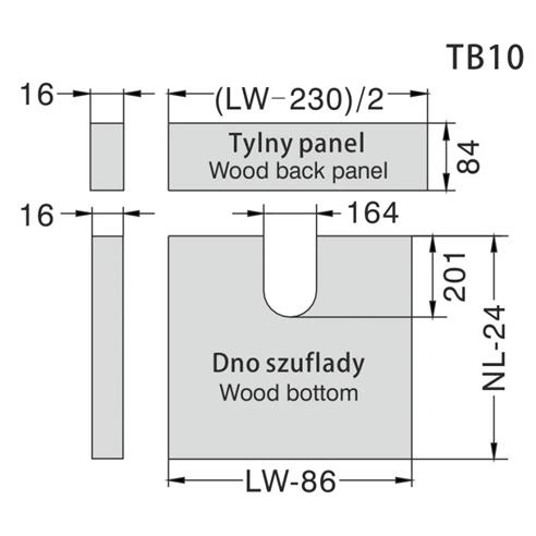 Osłona syfonu do szuflady tworzywo BIAŁY - AMIX-16216