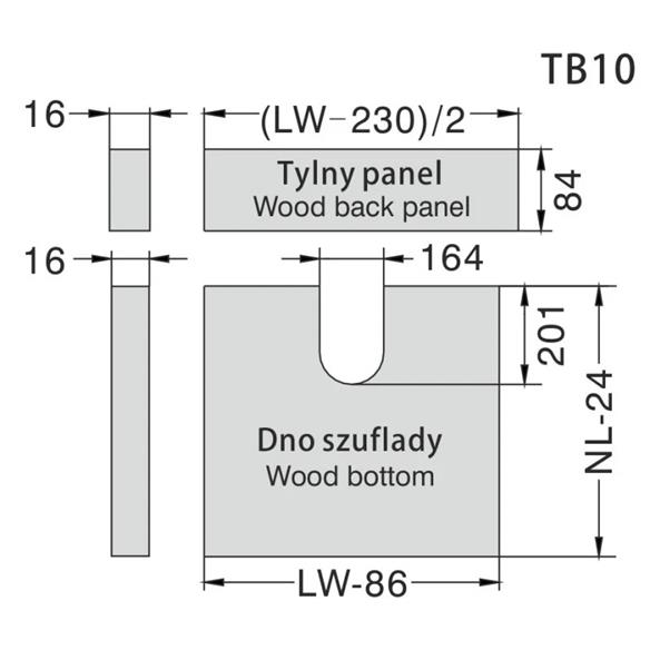 Osłona syfonu do szuflady tworzywo BIAŁY - AMIX-16216