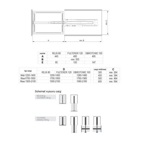 CARGO MAXI Rejs 30cm/5 170-190cm GRAFIT - KOMPLET-16304
