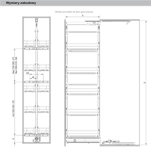 CARGO MAXI Rejs 40cm/5 170-190cm GRAFIT - KOMPLET-16311