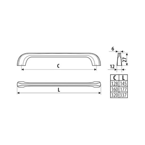 Uchwyt meblowy UU05 GAMET 160mm ZIELEŃ EUKALIPTUS-16509