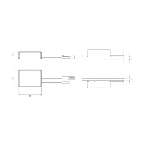 Włącznik podblatowy W10 płyta do 40mm - 12V 50W-16530