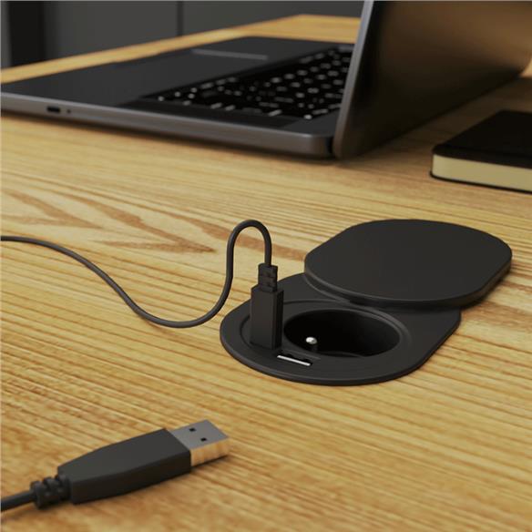 Przedłużacz Elektrima Slider 60mm 230V USB 20W CZ.-16650