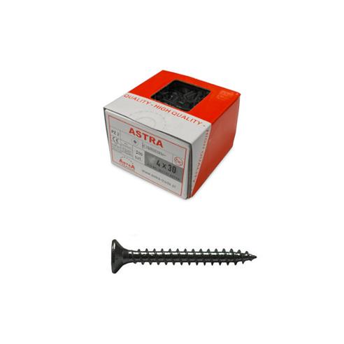 Wkręty ASTRA 4x30mm CZARNY ocynk 200szt. PZ2-16696
