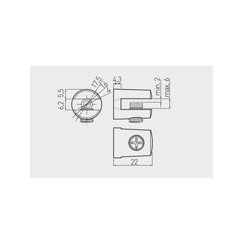 Mocowanie półek szklanych 4-6mm CHROM GTV-16704