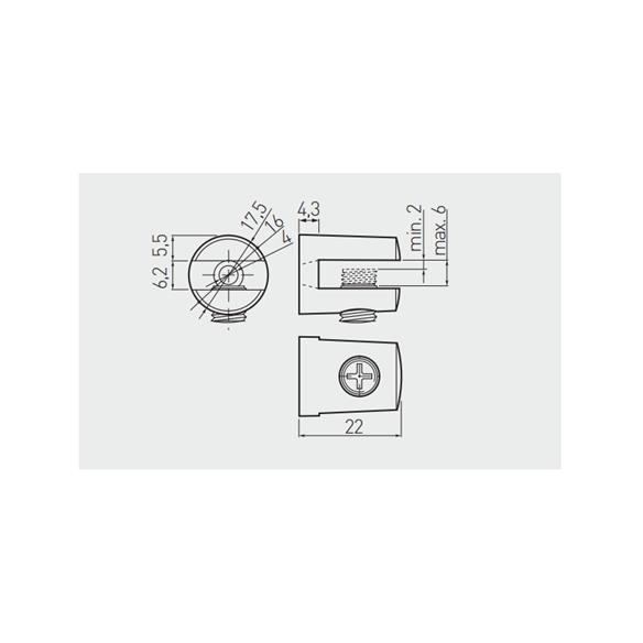 Mocowanie półek szklanych 4-6mm CHROM GTV-16704