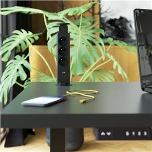 Przedłużacz TUBUS Rejs 3x230V USB C, A 20W CZARNY-16842 2