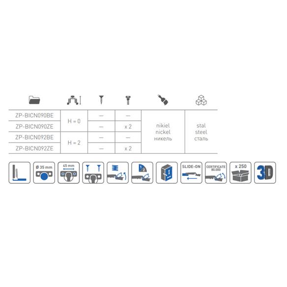 Zawias GTV nakładany sprężyna slide-on BEZ EURO-16850