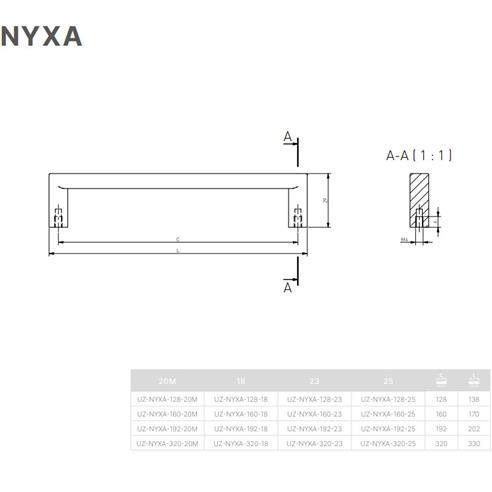 Uchwyt meblowy GTV NYXA 320mm jasny grafit-16891