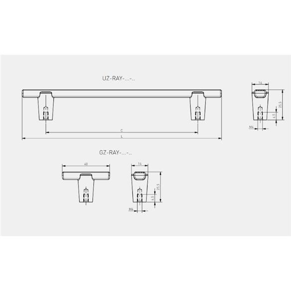 Uchwyt meblowy GTV Ray KASZMIR 128mm-16931