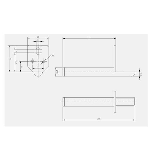 Nóżka meblowa CZARNY Ronda GTV 180mm fi25-17035