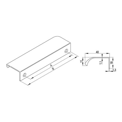 LENTIS Uchwyt meblowy 320mm/340mm CHROM-17059