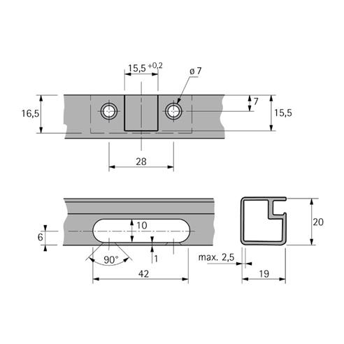 Hettich zawias 95° wąska ramka ALU SOFT-17493